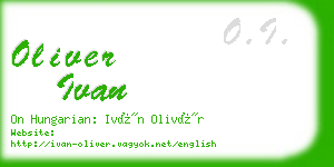 oliver ivan business card